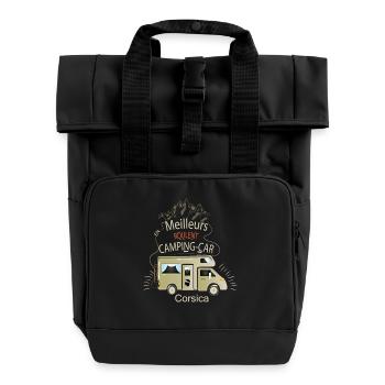 Corsica Camping Car France - Rolltop Rucksack mit zwei Griffen - Schwarz - Vorne