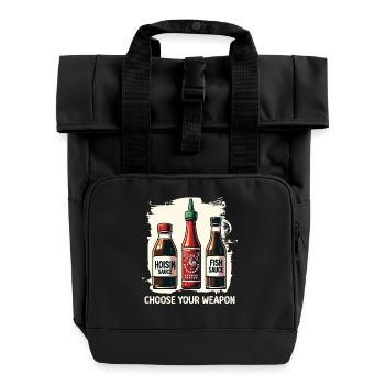 Lustige Pho-Saucen - Rolltop Rucksack mit zwei Griffen - Schwarz - Vorne