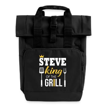 Steve, der König des Grills - Rolltop Rucksack mit zwei Griffen - Schwarz - Vorne