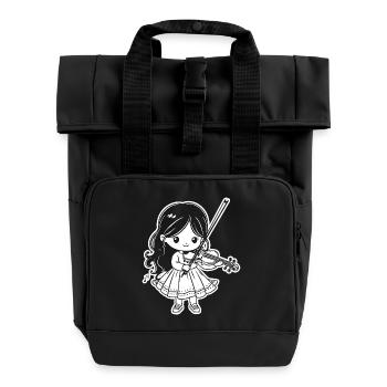 Violinen Mädchen - Rolltop Rucksack mit zwei Griffen - Schwarz - Vorne
