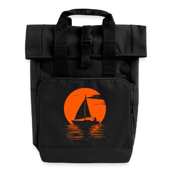 Motif Voilier - Sac à dos Roll Top à deux anses - noir - Devant