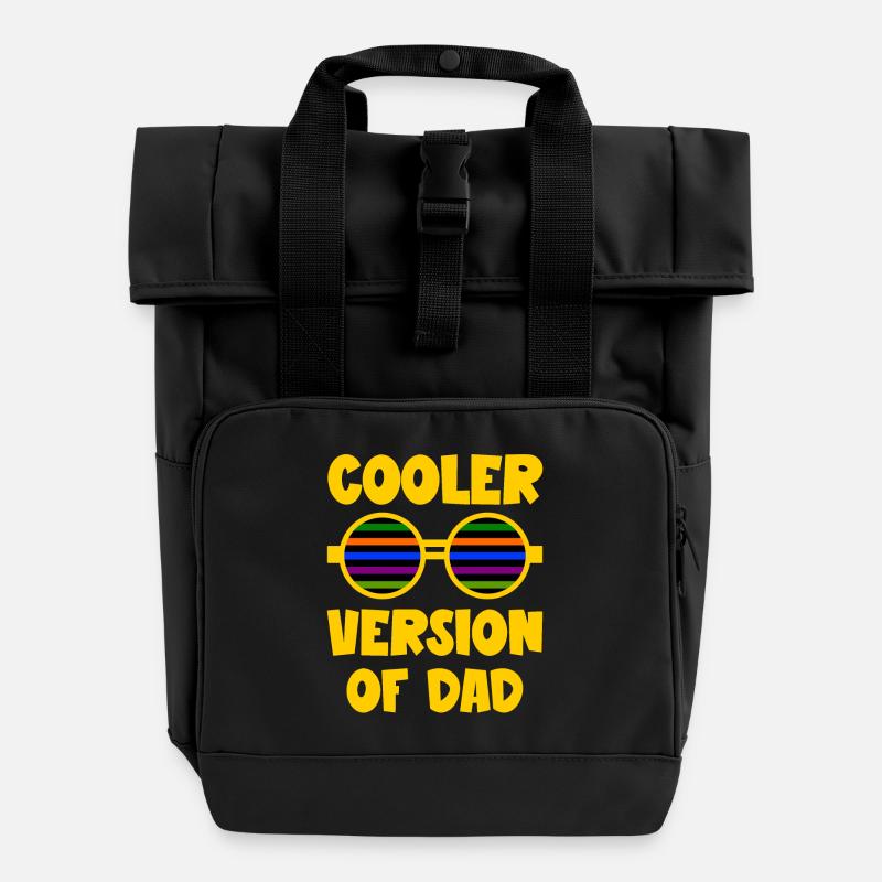 Cooler Version of Dad funny Daddy and Kids Quotes - Rolltop Rucksack mit zwei Griffen - Schwarz