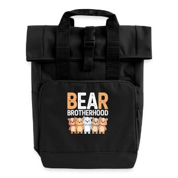 Bären Gruppen Design Bären Brotherhood - Rolltop Rucksack mit zwei Griffen - Schwarz - Vorne