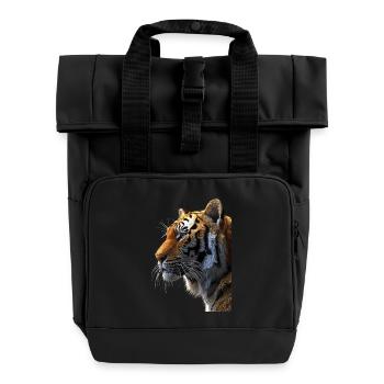 Bengal Tiger - Roll Top Backpack with Two Handles - black - Front