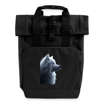 Samoyed - Roll Top Backpack with Two Handles - black - Front