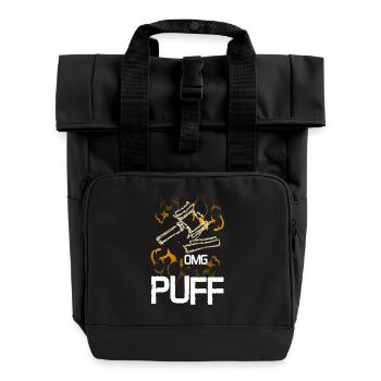 Omg Puff Gout Hammer vintage - Roll Top Backpack with Two Handles - black - Front