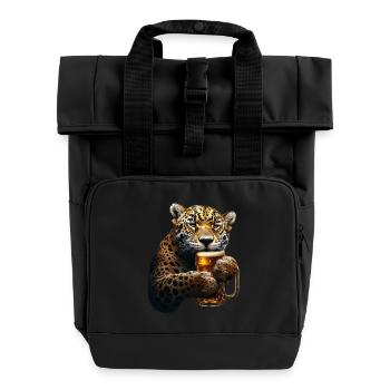 Jaguar - Roll Top Backpack with Two Handles - black - Front