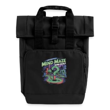 Golf Minigolf Minigolfer Golfer - Rolltop Rucksack mit zwei Griffen - Schwarz - Vorne