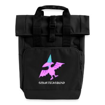 Anniversaire Garçon Ptéranodon Ptérosaure Dinosaure - Sac à dos Roll Top à deux anses - noir - Devant