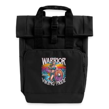 Warrior Spirit and Viking Pride für Wikinger - Rolltop Rucksack mit zwei Griffen - Schwarz - Vorne