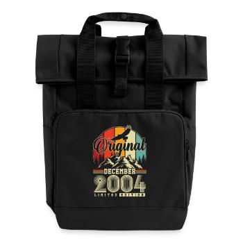 Original Dezember 2004 Jahrgang Geburtstag - Roll Top Backpack with Two Handles - black - Front