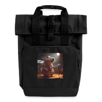 Wasserschwein - Rolltop Rucksack mit zwei Griffen - Schwarz - Vorne