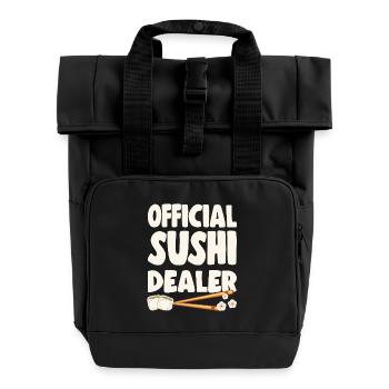 Sushi Lover Official Sushi Dealer Sushi - Rolltop Rucksack mit zwei Griffen - Schwarz - Vorne
