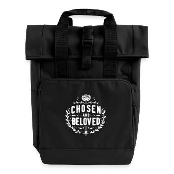 Auserwählt und geliebt - Rolltop Rucksack mit zwei Griffen - Schwarz - Vorne