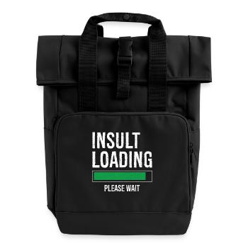 insult loading please wait - Roll Top Backpack with Two Handles - black - Front