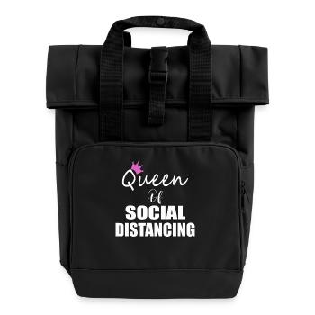 Queen of Social Distancing Social Distance - Rolltop Rucksack mit zwei Griffen - Schwarz - Vorne