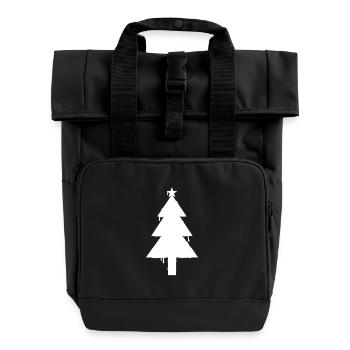 Weihnachtsbaum Design für Feiertage und Winter - Rolltop Rucksack mit zwei Griffen - Schwarz - Vorne