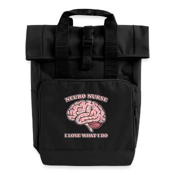 Neuro Nurse Nurse Neurology Gift - Roll Top Backpack with Two Handles - black - Front