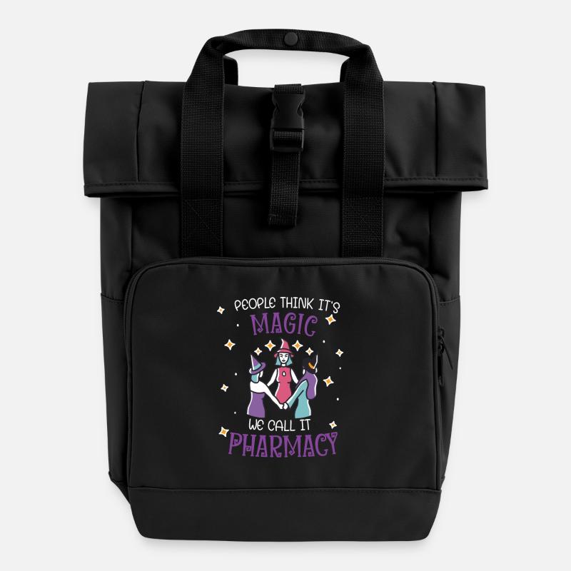 Pharmacy | Pharmacy Magic - Roll Top Backpack with Two Handles - black