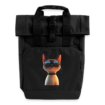 Siamkatze Siam Katze Siamese Cat Siamesen Katzen - Rolltop Rucksack mit zwei Griffen - Schwarz - Vorne