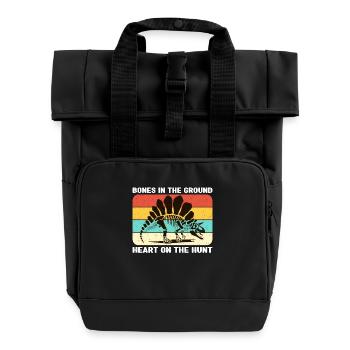 Fossil Hunter Bones In The Ground Paleontologist - Rolltop Rucksack mit zwei Griffen - Schwarz - Vorne