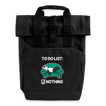 Funny Saying Funny Sayings - Panda Motif - Roll Top Backpack with Two Handles - black - Front