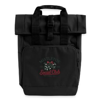 Mistletoe Social Club - Freshly cut - Roll Top Backpack with Two Handles - black - Front
