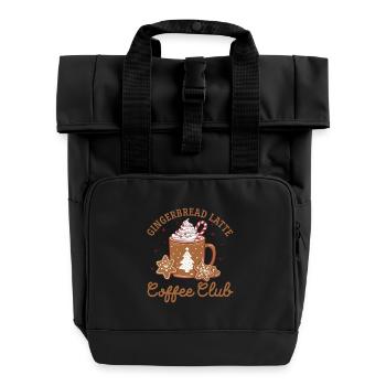 Gingerbread Latte Coffee Club - Sucré et festif - Sac à dos Roll Top à deux anses - noir - Devant