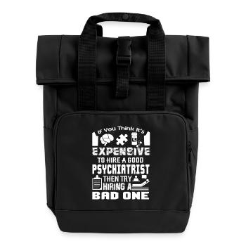 Psychiatrist Good Psychiatrist - Roll Top Backpack with Two Handles - black - Front
