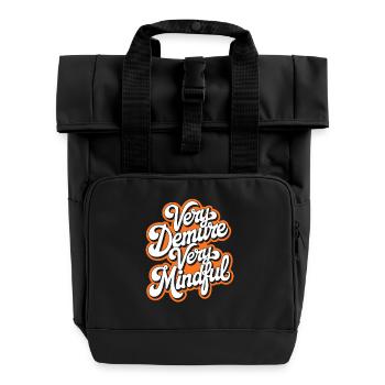 very demure very mindful - Roll Top Backpack with Two Handles - black - Front