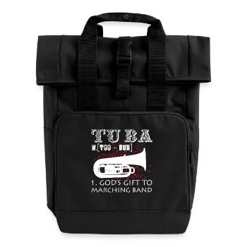 Tuba Definition - Roll Top Backpack with Two Handles - black - Front