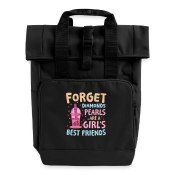Lustiger Bubble Tea Spruch für einen Bubble Tea - Rolltop Rucksack mit zwei Griffen - Schwarz - Vorne