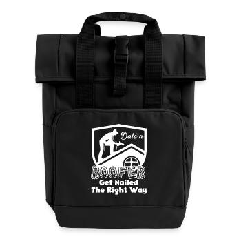 Roofer Date A Roofer - Roll Top Backpack with Two Handles - black - Front