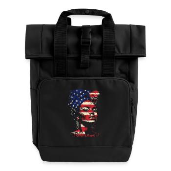 Heritage Afro Amerikanisch Black History Month - Rolltop Rucksack mit zwei Griffen - Schwarz - Vorne