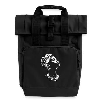 Afro American Heritage Black History Month - Roll Top Backpack with Two Handles - black - Front