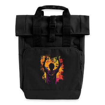 Afro Amerikanische Resilienz Black History Monthv - Rolltop Rucksack mit zwei Griffen - Schwarz - Vorne