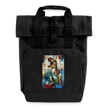T-Rex - Roll Top Backpack with Two Handles - black - Front