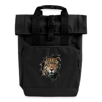 Jaguar - Roll Top Backpack with Two Handles - black - Front