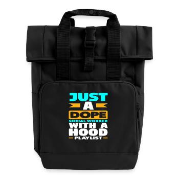 Juste un travailleur social cool - Sac à dos Roll Top à deux anses - noir - Devant