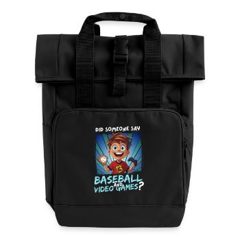 13e anniversaire de baseball et de jeux pour les jeunes de 13 ans - Sac à dos Roll Top à deux anses - noir - Devant