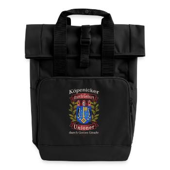 Köpenicker durch Geburt Unioner durch Gottes Gnade - Rolltop Rucksack mit zwei Griffen - Schwarz - Vorne