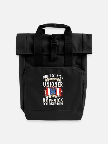 Unterschätze niemals einen Unioner aus Köpenick - Rolltop Rucksack mit zwei Griffen - Schwarz