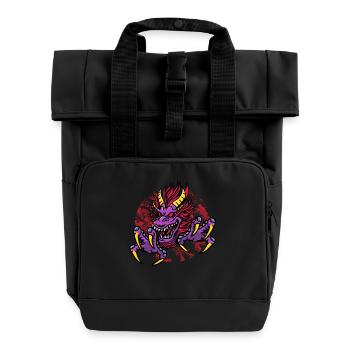 Fantasy Magic Dragon in Dungeon - Roll Top Backpack with Two Handles - black - Front