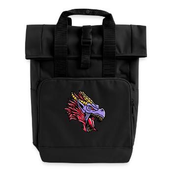Fantasy RPG Dragon Magic Dungeon - Roll Top Backpack with Two Handles - black - Front