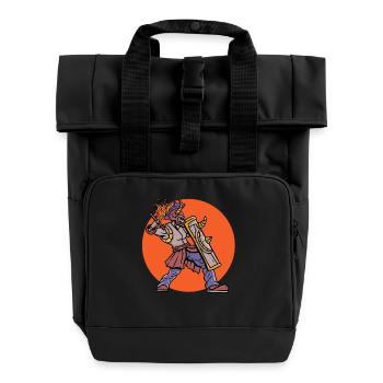 RPG Fantasy Warrior Magic Dungeon - Roll Top Backpack with Two Handles - black - Front