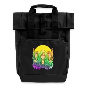 Ancient God Greek From My Head Mythology - Roll Top Backpack with Two Handles - black - Front