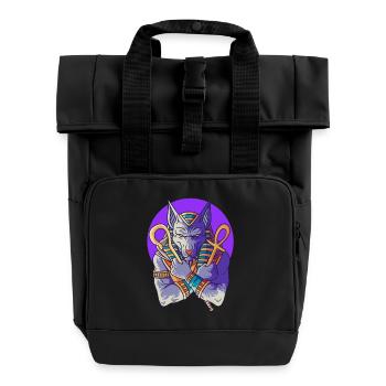 Hieroglyphen Anubis Ägyptische Mythologie - Rolltop Rucksack mit zwei Griffen - Schwarz - Vorne