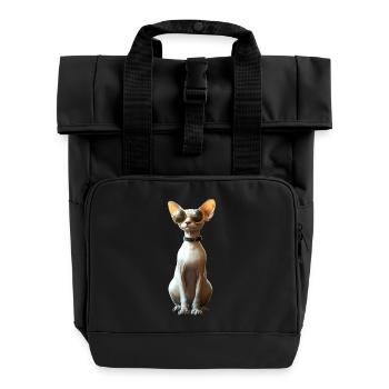 Sphynx Katze Sphynxkatze Canadian Cat Süße Sphinx - Rolltop Rucksack mit zwei Griffen - Schwarz - Vorne