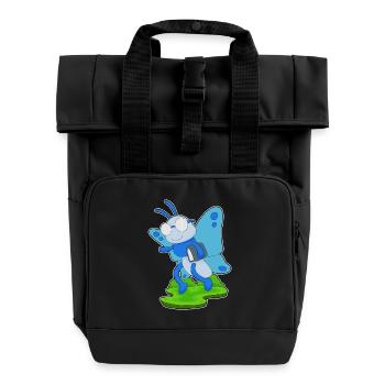 Butterfly Book - Roll Top Backpack with Two Handles - black - Front