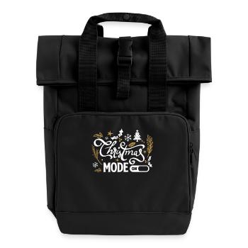 Christmas Mode On - Roll Top Backpack with Two Handles - black - Front